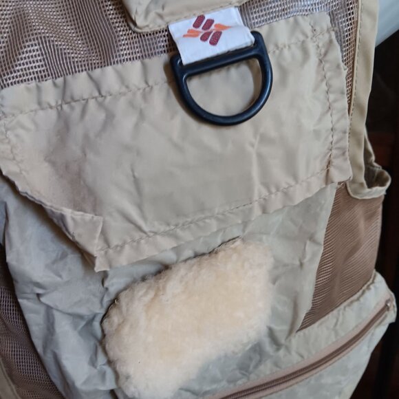 Men's Small Vintage Columbia Fly Fishing Vest Beige Mesh Nylon USA - Picture 2 of 6